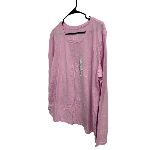 Time And Tru NWT Womens Pink Crew Neck Long Sleeve Tee Relaxed Fit Size 3X - Picture 3 of 8